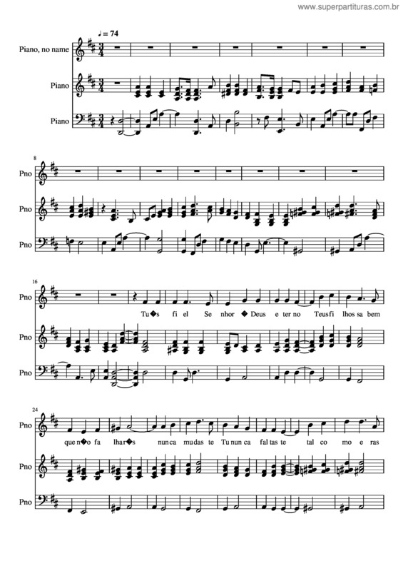 Partitura da música Hino v.3