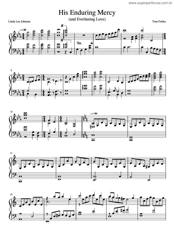 Partitura da música His Enduring Mercy