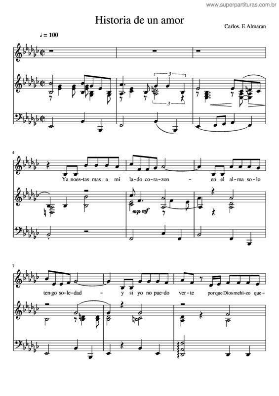 Partitura da música Historia De Un Amor v.10