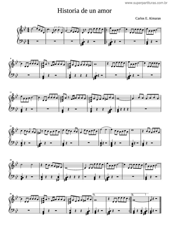 Partitura da música História De Un Amor v.12