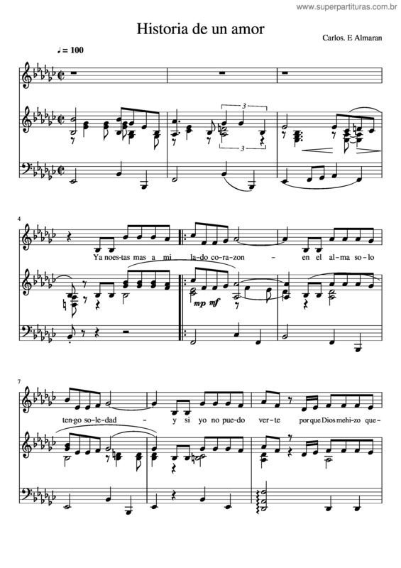 Partitura da música Historia De Un Amor v.5