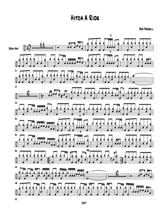 Partitura da música Hitch a Ride