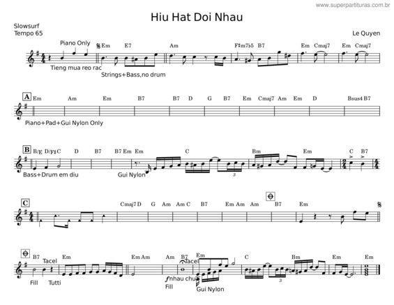 Partitura da música Hiu Hat Doi Nhau