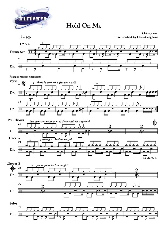 Partitura da música Hold On Me