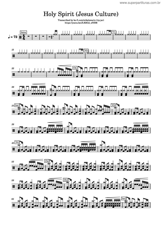 Partitura da música Holy Spirit