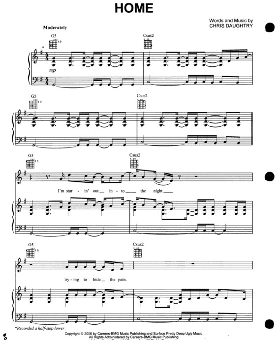 Partitura da música Home v.9