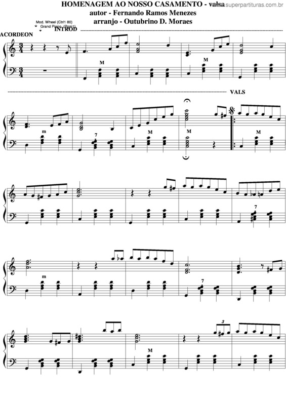 Partitura da música Homenagem Ao Nosso Casamento v.3