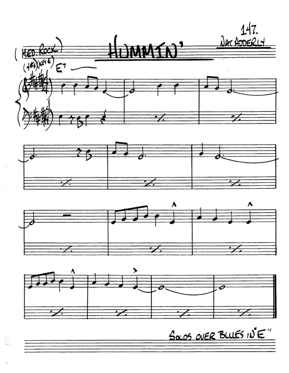 Partitura da música Hummin