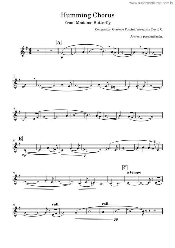 Partitura da música Humming Chorus v.3