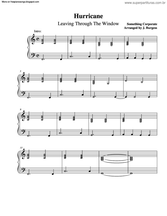 Partitura da música Hurricane v.3