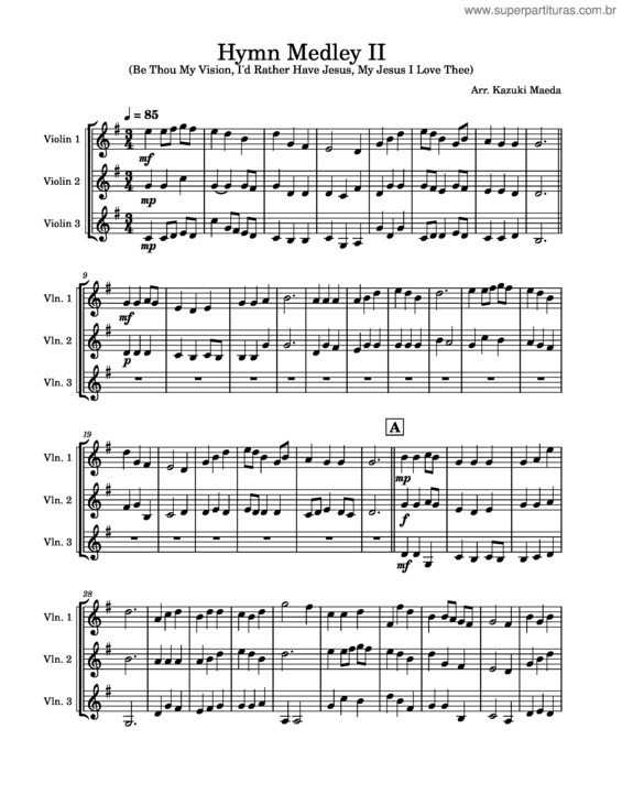 Partitura da música Hymn Medley #2