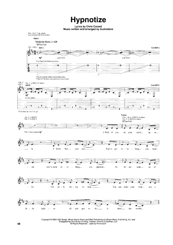 Partitura da música Hypnotize