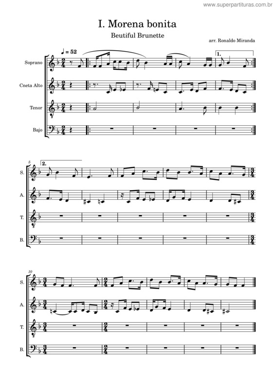 Partitura da música I. Morena Bonita