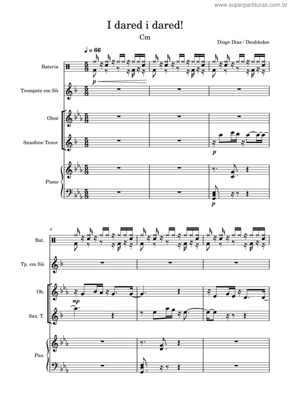 Partitura da música I Dared I Dared!