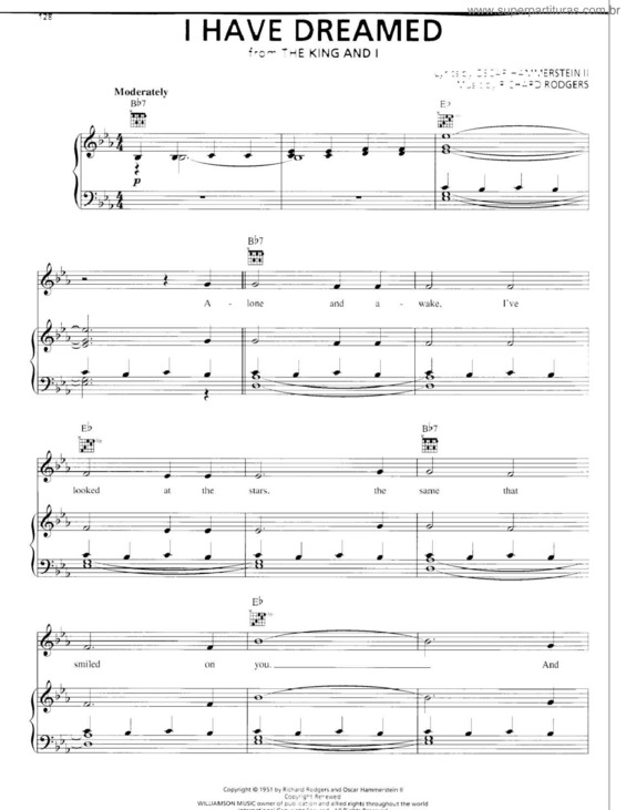 Partitura da música I Have Dreamed