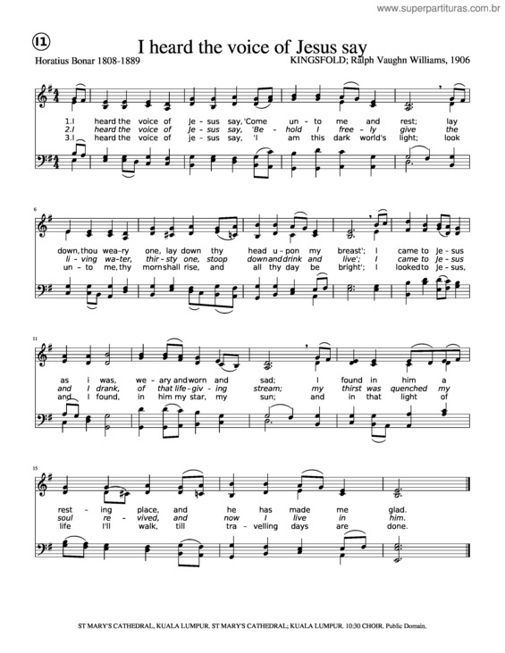 Partitura da música I Heard The Voice Of Jesus Say v.2