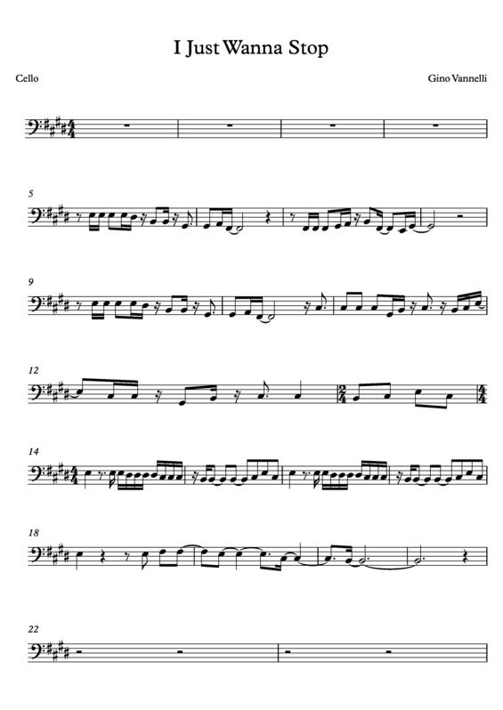 Partitura da música I Just Wanna Stop v.2