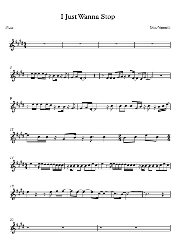 Partitura da música I Just Wanna Stop v.4