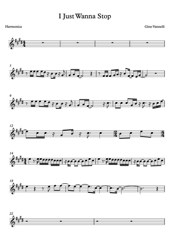 Partitura da música I Just Wanna Stop v.5