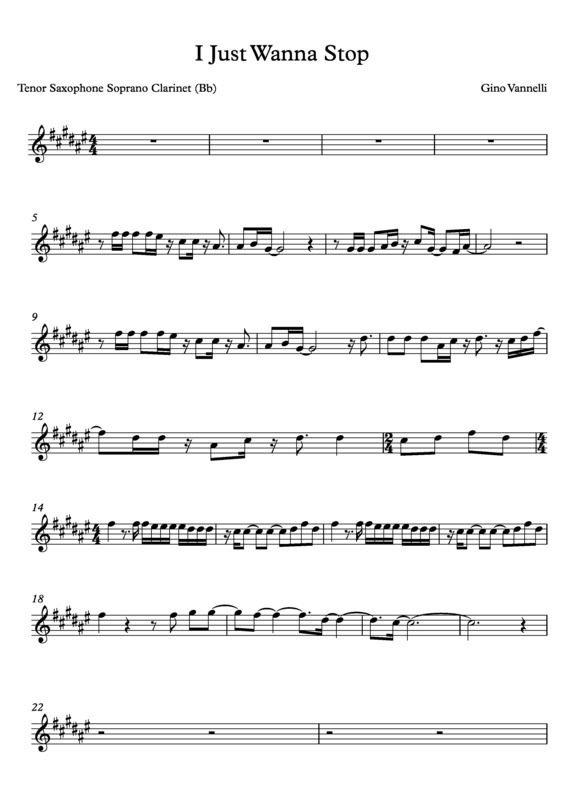 Partitura da música I Just Wanna Stop v.7