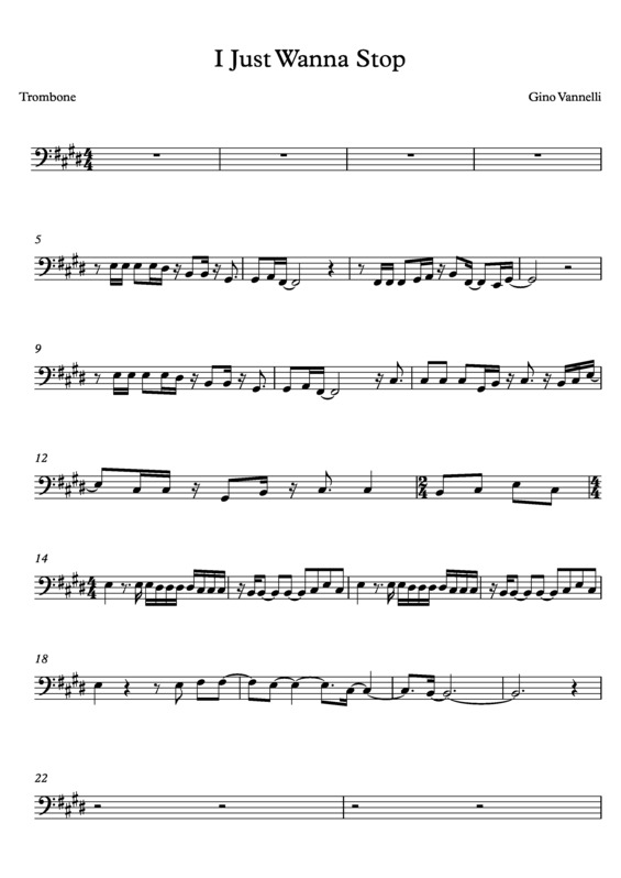 Partitura da música I Just Wanna Stop v.8