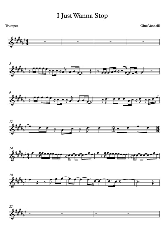 Partitura da música I Just Wanna Stop v.9