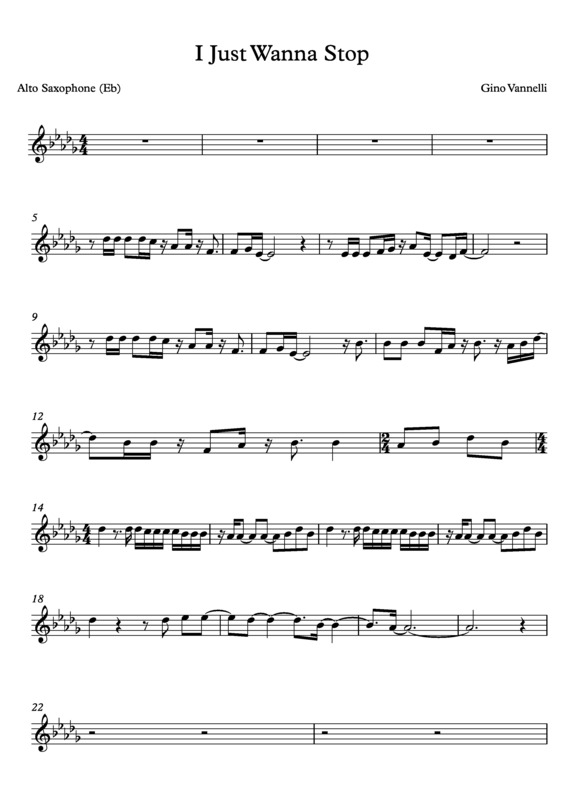 Partitura da música I Just Wanna Stop