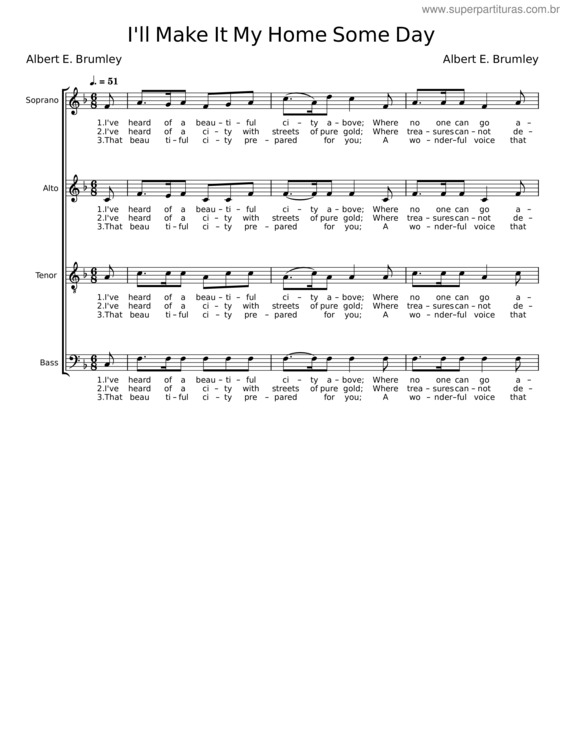 Partitura da música I`Ll Make It My Home Some Day