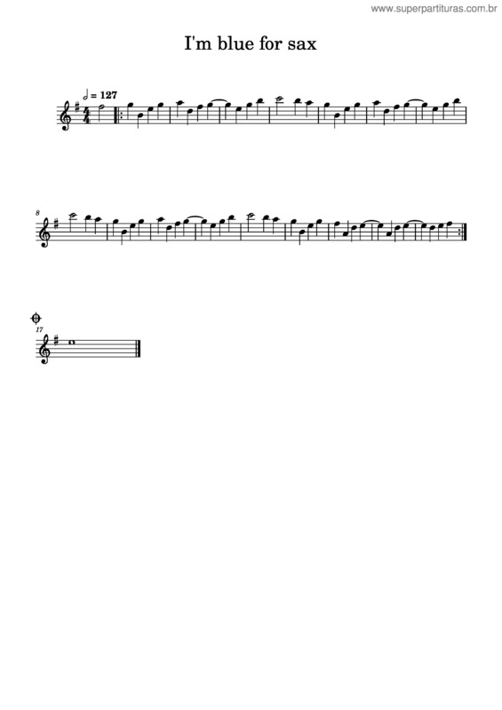 Partitura da música I`M Blue For Sax