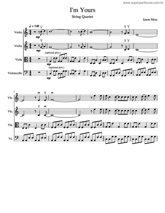 Partitura da música I`M Yours v.14