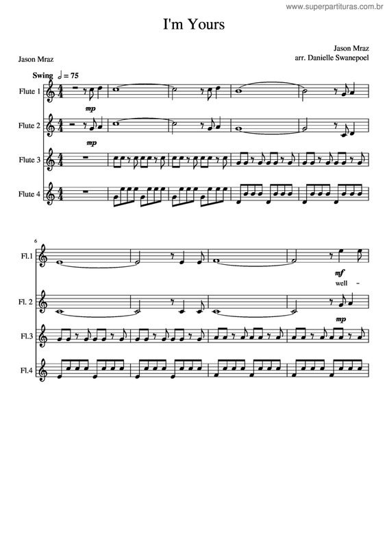 Partitura da música I`M Yours v.7