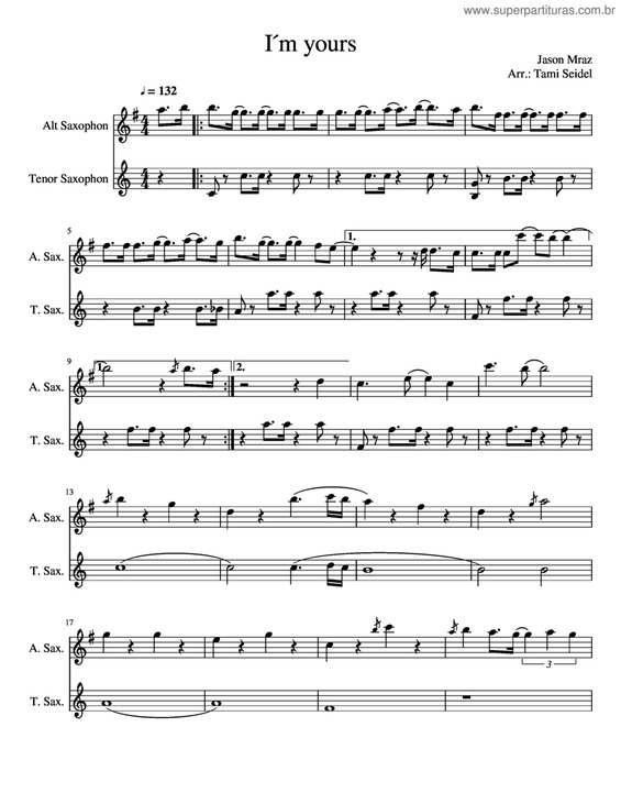 Partitura da música I`M Yours v.8