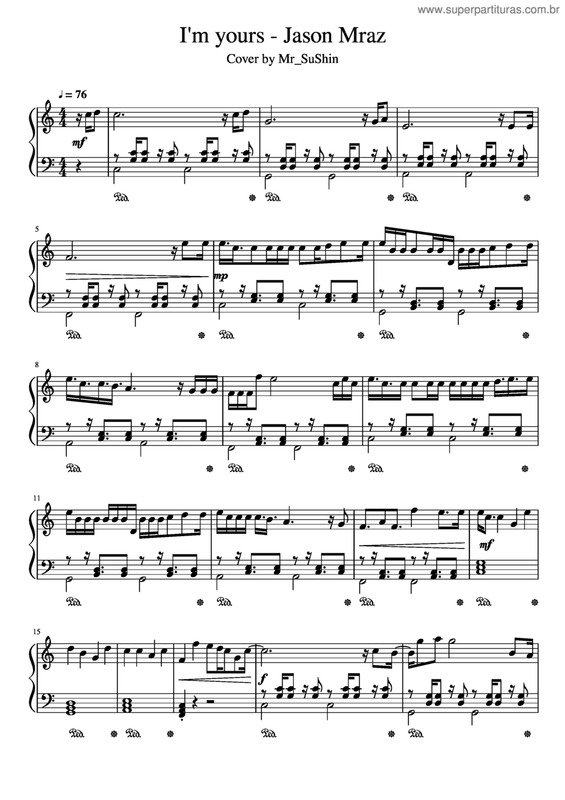 Partitura da música I`M Yours v.9