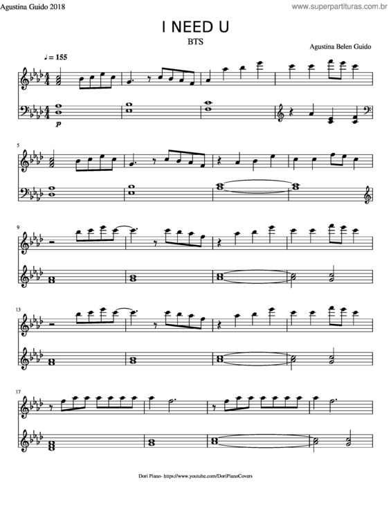 Partitura da música I Need You v.7