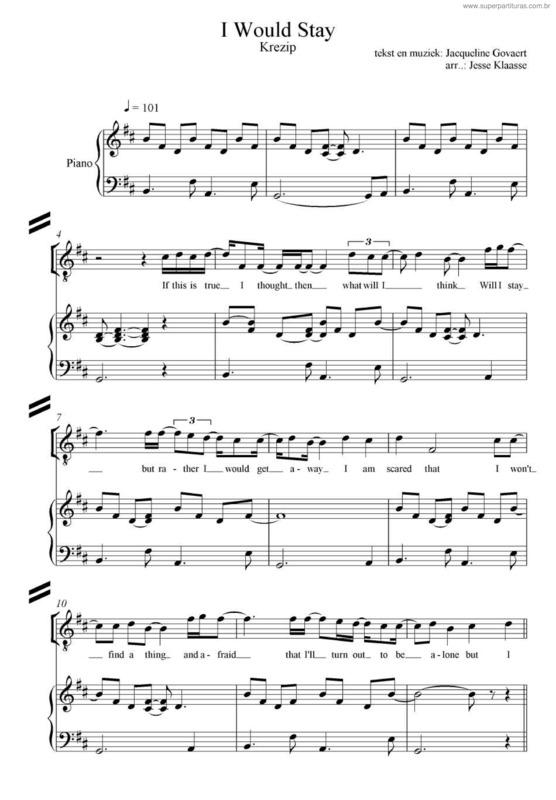 Partitura da música I Would Stay v.2