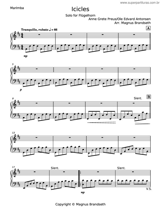 Partitura da música Icicles