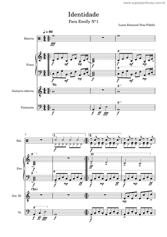 Partitura da música Identidade v.4