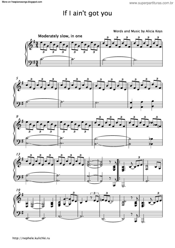 Partitura da música If I Aint Got You v.3