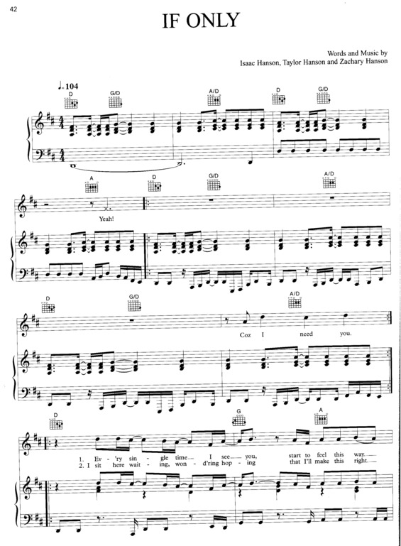 Partitura da música If Only