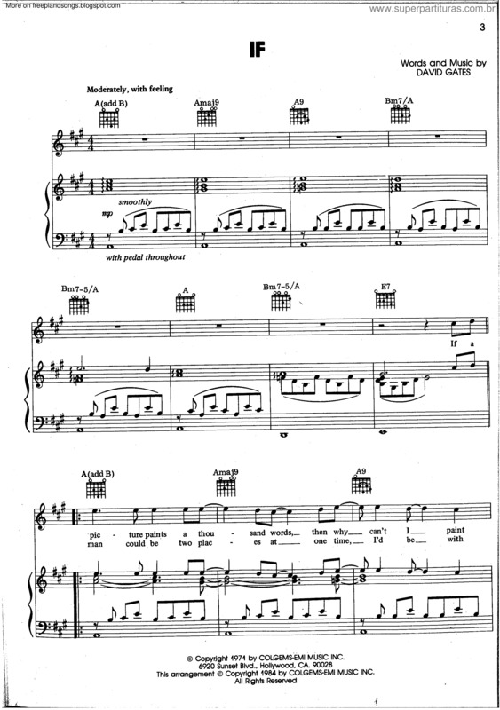 Partitura da música If v.5