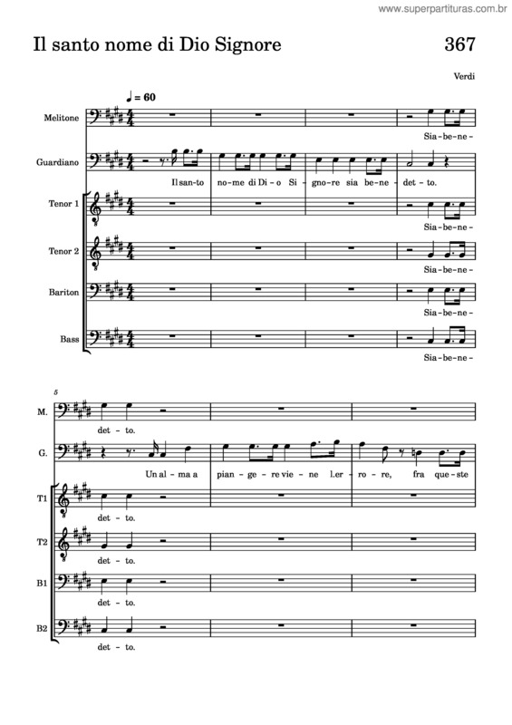 Partitura da música Il Santo Nome Di Dio Signore   367