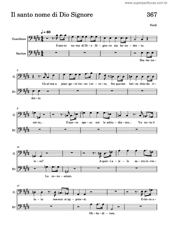 Partitura da música Il Santo Nome Di Dio Signore