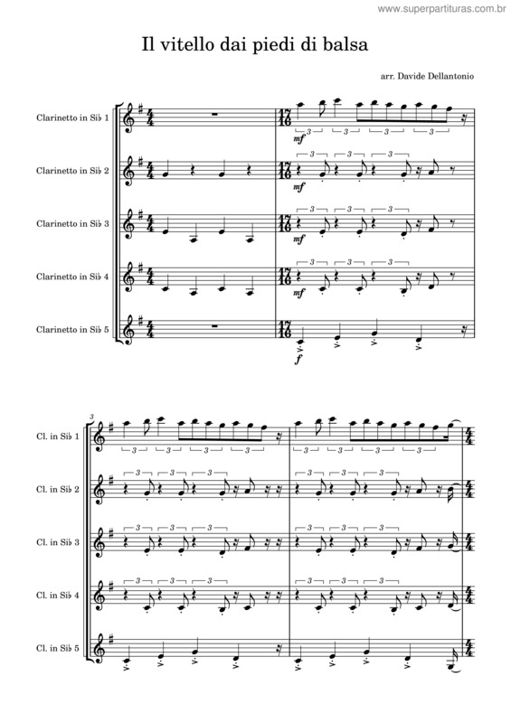 Partitura da música Il Vitello Dai Piedi Di Balsa