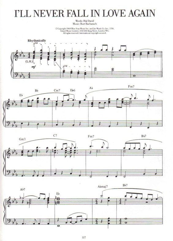 Partitura da música Ill Never Fall In Love Again