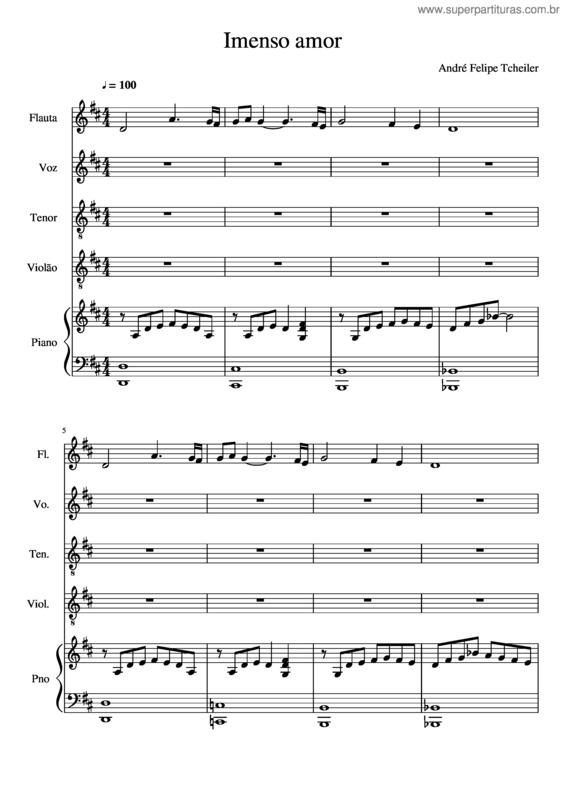 Partitura da música Imenso Amor