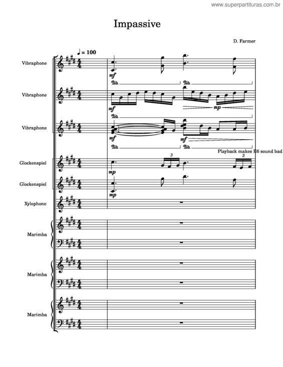 Partitura da música Impassive