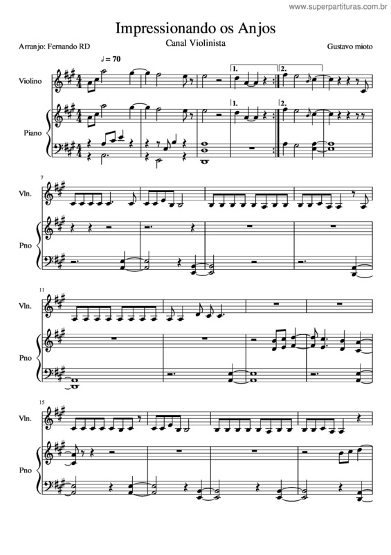 Partitura da música Impressionando Os Anjos