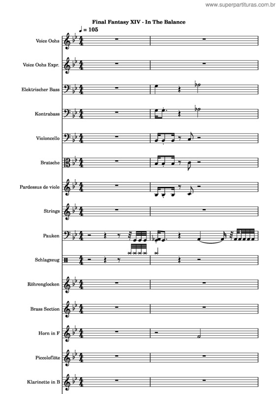 Partitura da música In The Balance