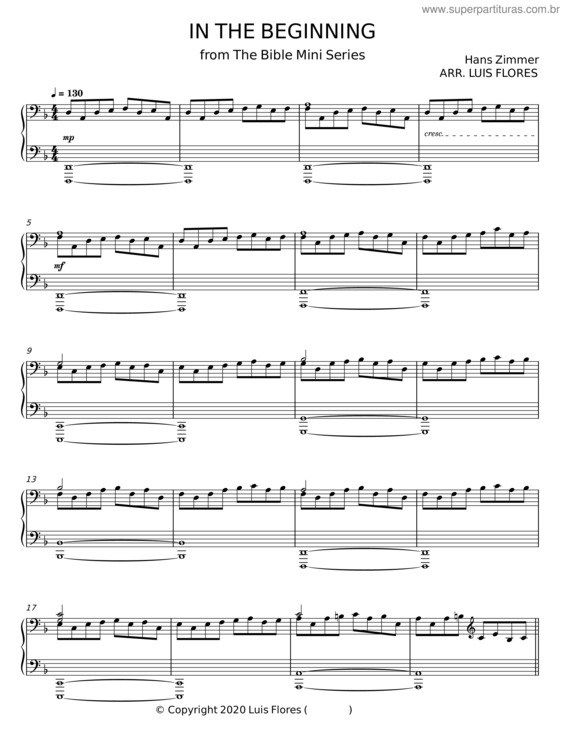 Partitura da música In The Beginning