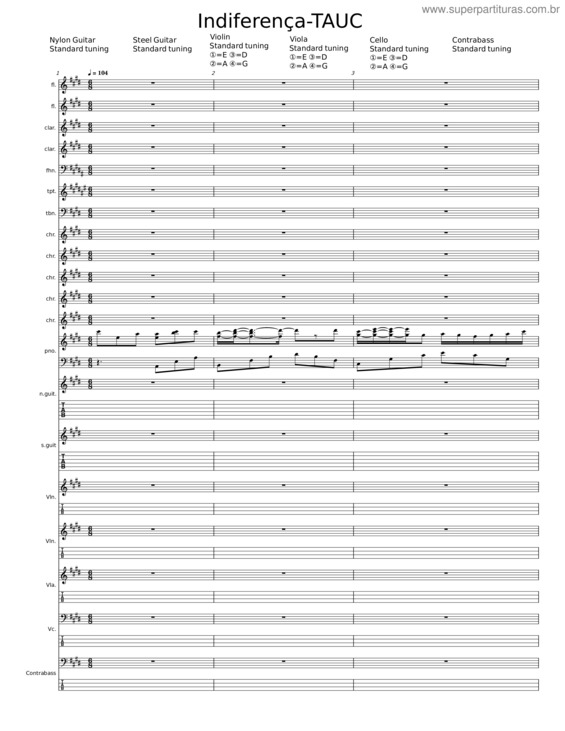 Partitura da música Indiferença v.5